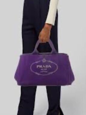 Prada Hemp Bag Large Denim Purple